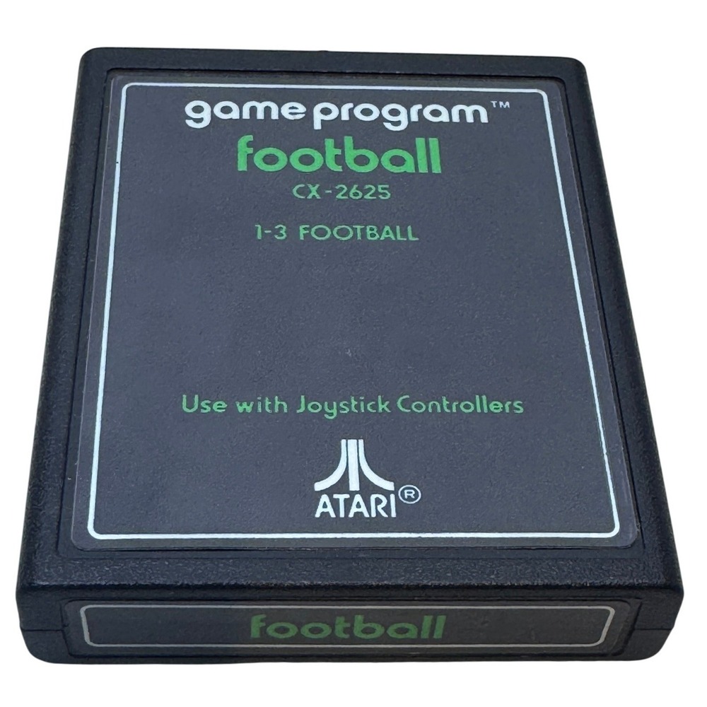 Atari 2600 Football Video Game Cartridge CX-2625 Green‎ Text